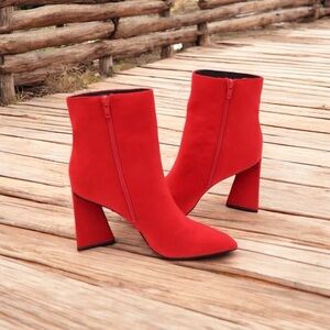 Red Ankle Boots